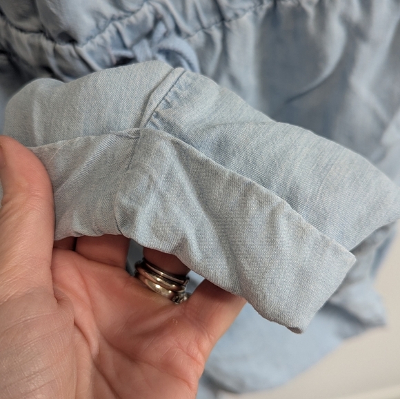 Cloth & Stone Anthropologie Romper Jumpsuit Sleeveless Chambray 100% Tencel, M - Picture 5 of 8